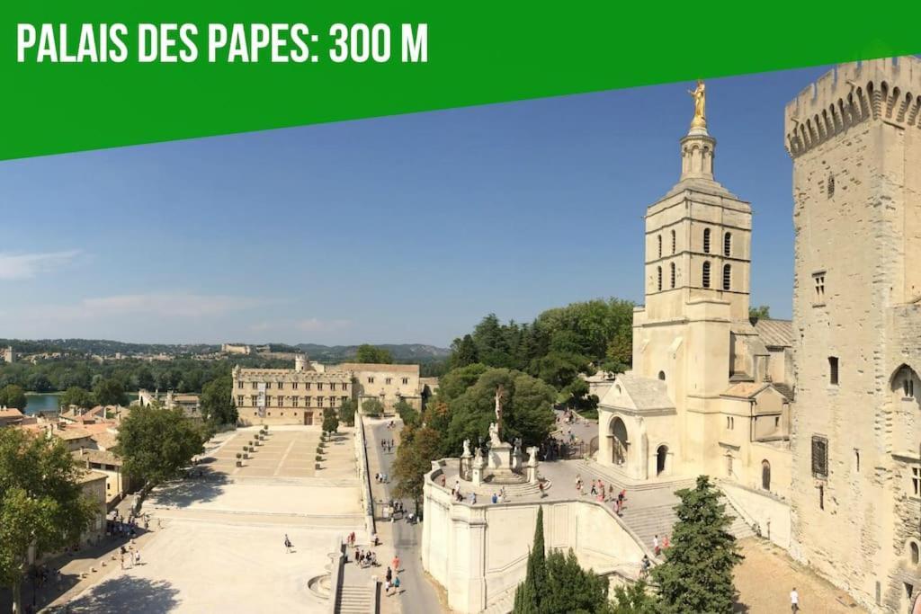 아비뇽 La Loge De L'Horloge - 1 Min Palais Des Papes - Ac Clim - Wifi - Hypercentre - Vue Sur Le Carrousel 아파트 외부 사진
